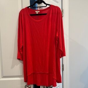 Cupio Vibrant Red Tunic Top